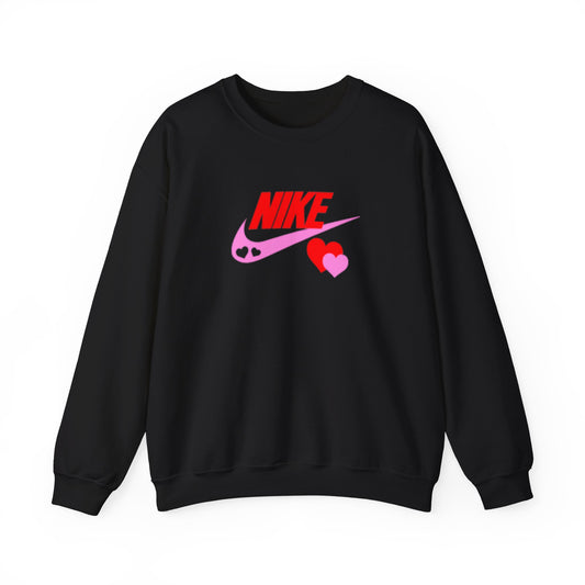 Heart Swoosh Crewneck Sweatshirt — Pink & Red Love Logo