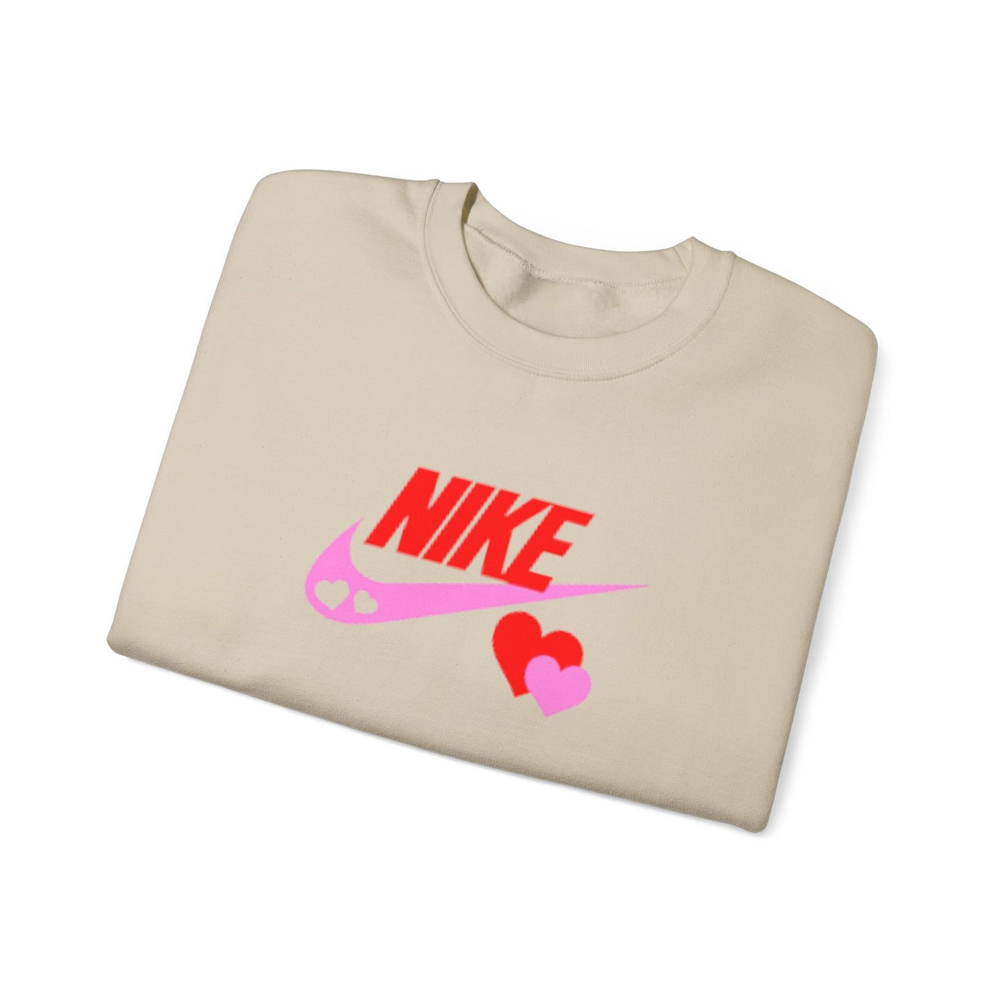 Heart Swoosh Crewneck Sweatshirt — Pink & Red Love Logo