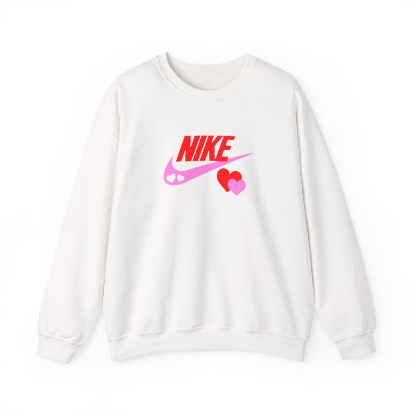 Heart Swoosh Crewneck Sweatshirt — Pink & Red Love Logo