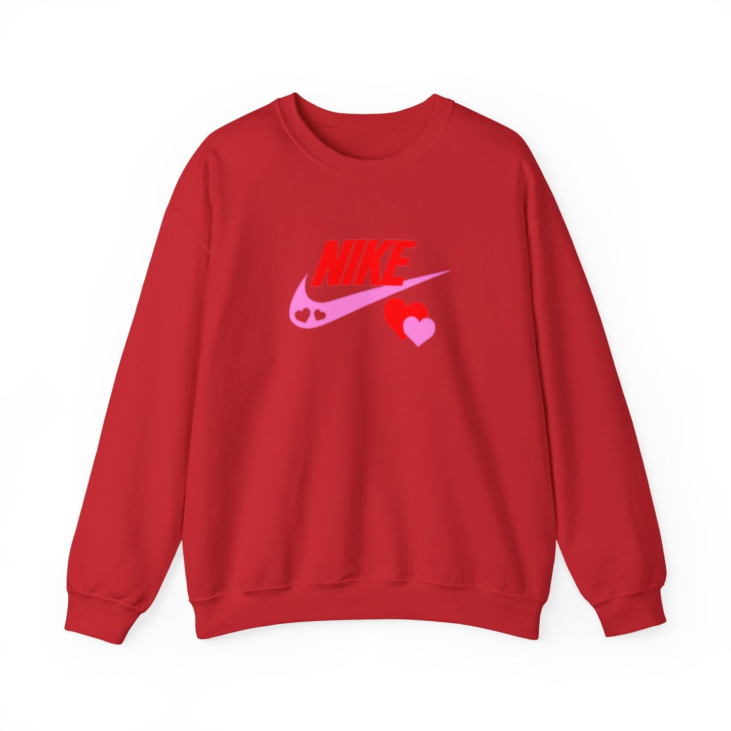 Heart Swoosh Crewneck Sweatshirt — Pink & Red Love Logo