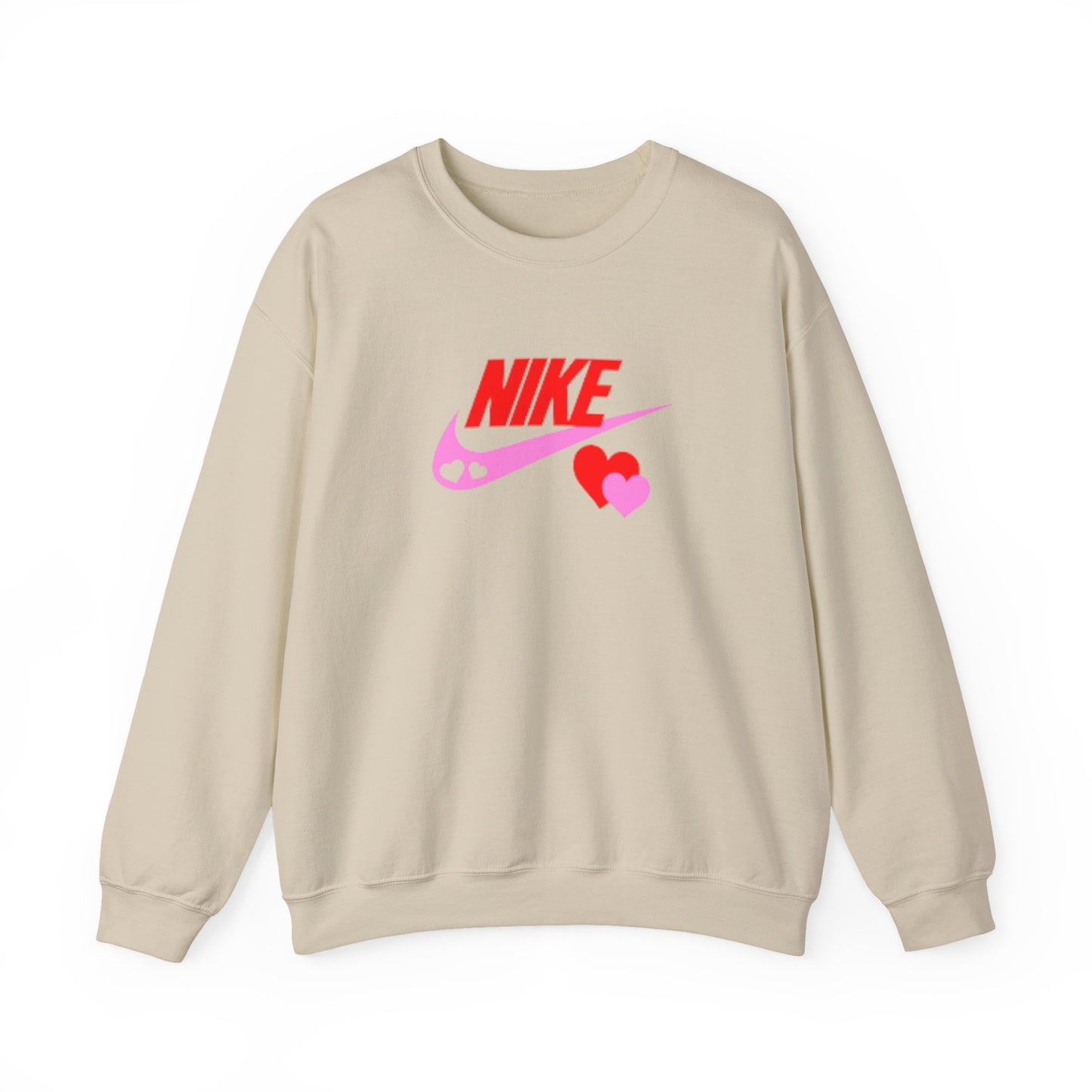 Heart Swoosh Crewneck Sweatshirt — Pink & Red Love Logo