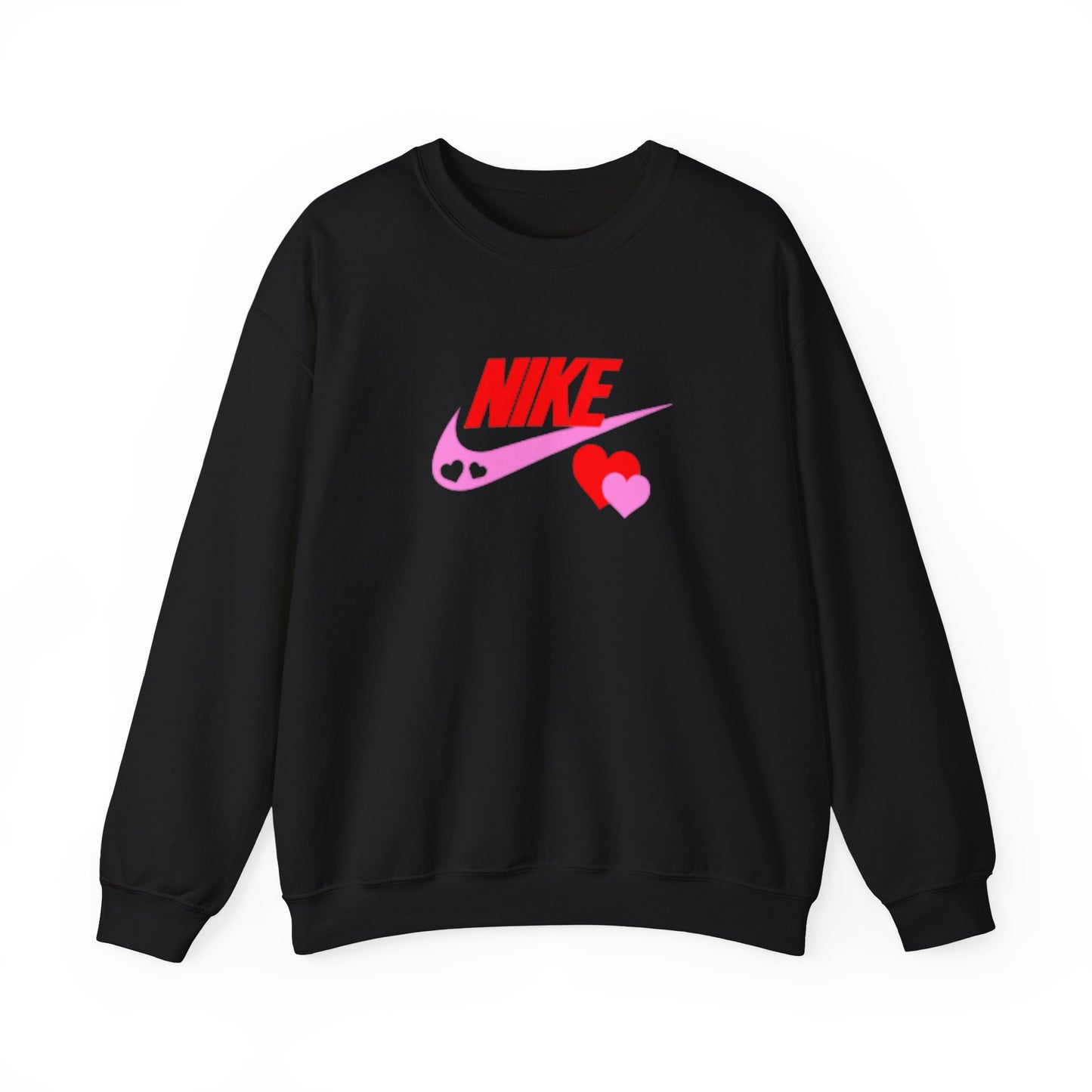 Heart Swoosh Crewneck Sweatshirt — Pink & Red Love Logo