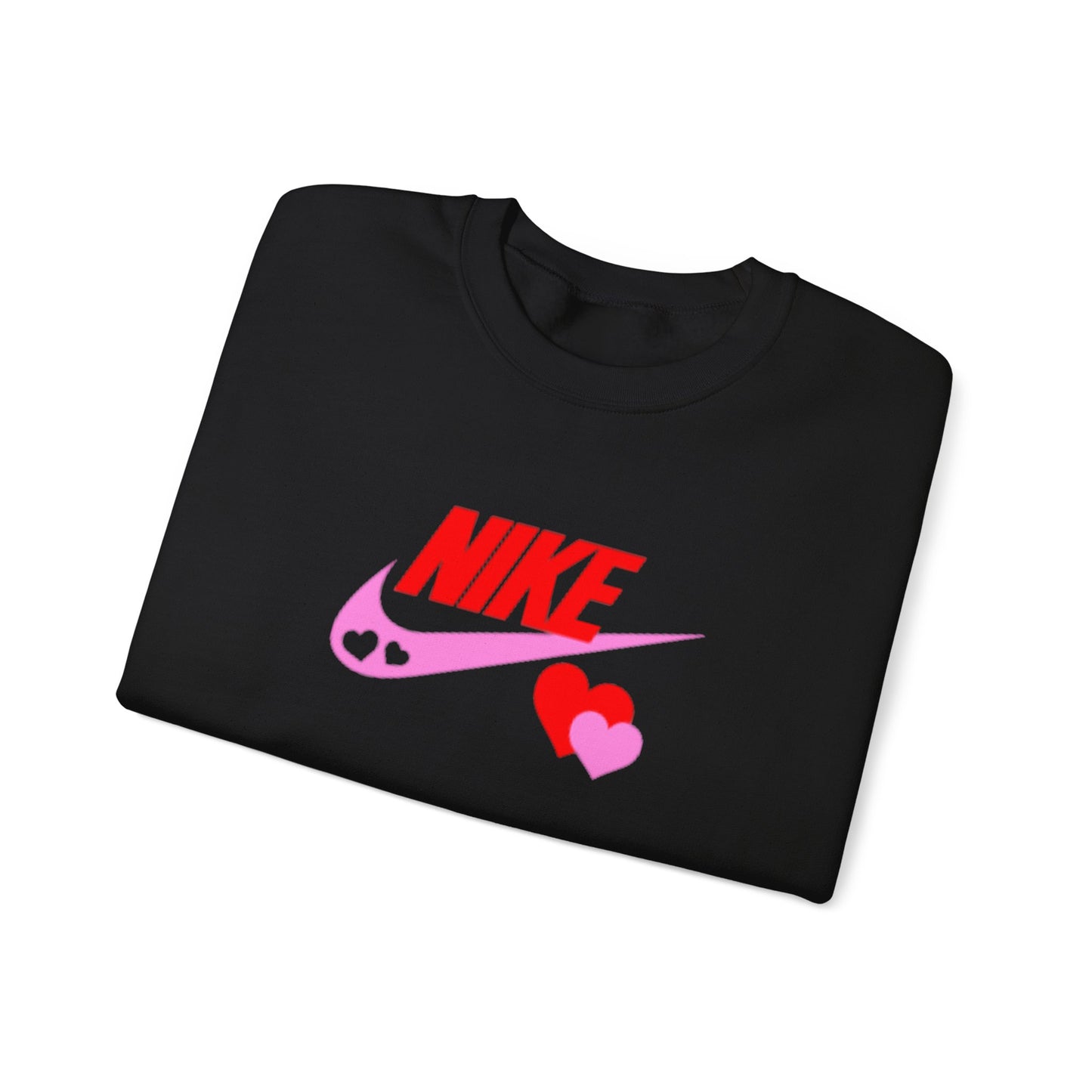 Heart Swoosh Crewneck Sweatshirt — Pink & Red Love Logo
