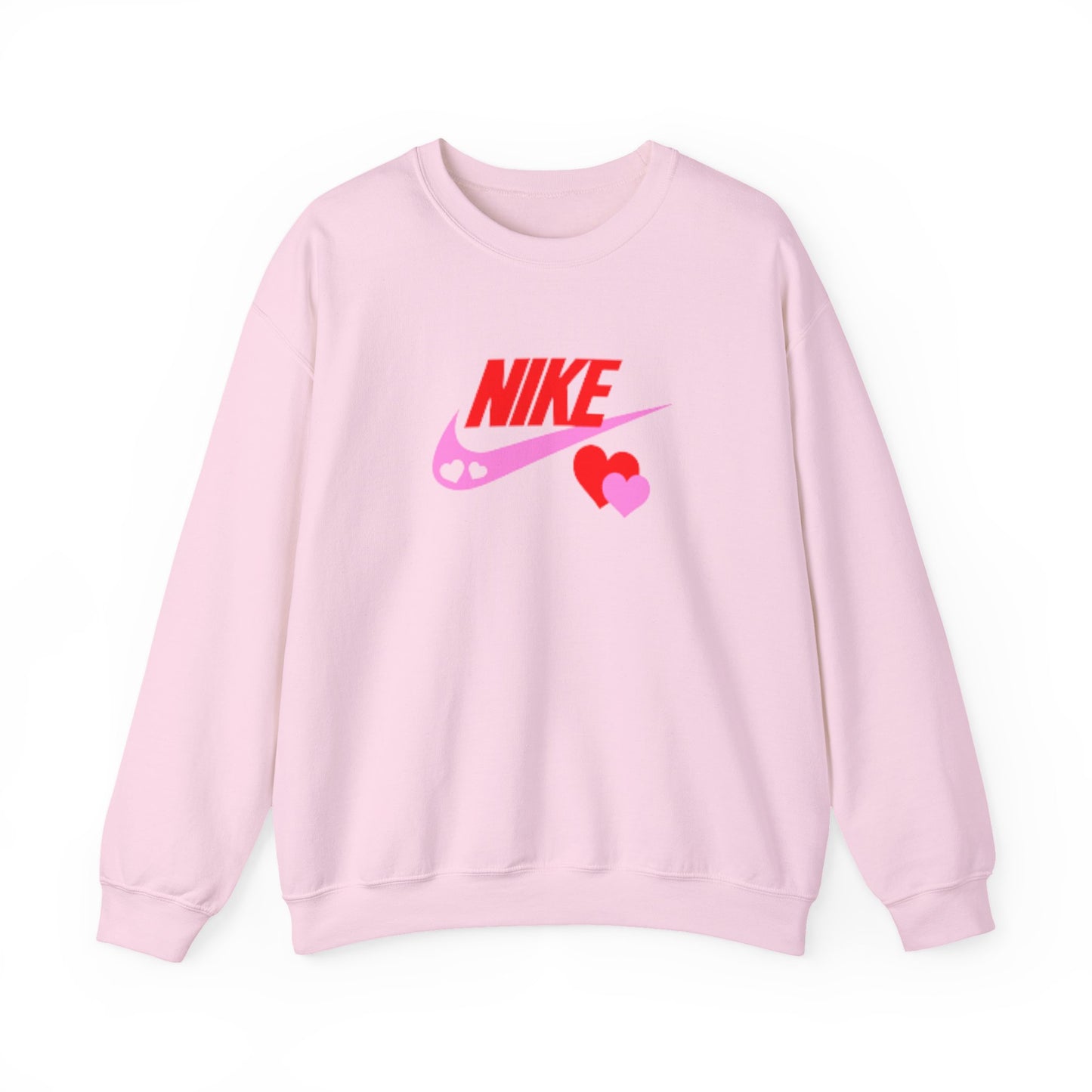 Heart Swoosh Crewneck Sweatshirt — Pink & Red Love Logo