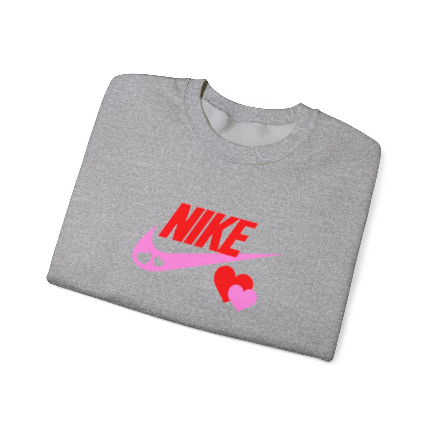 Heart Swoosh Crewneck Sweatshirt — Pink & Red Love Logo